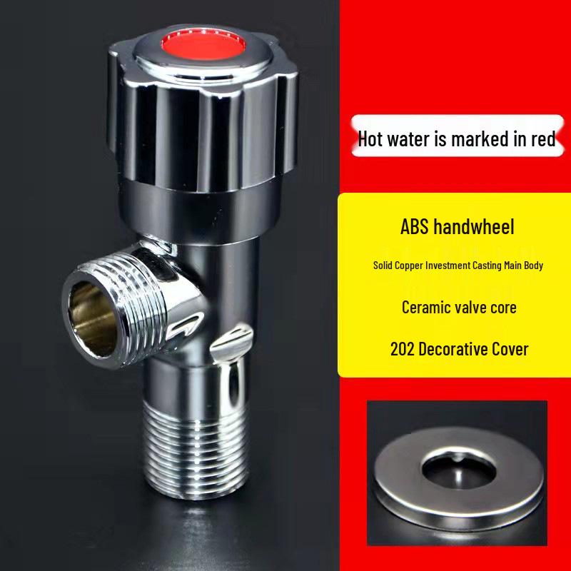 304 Stainless Steel High Flow Angle Valve - Dual Outlet All Copper Water Heater Stop Valve