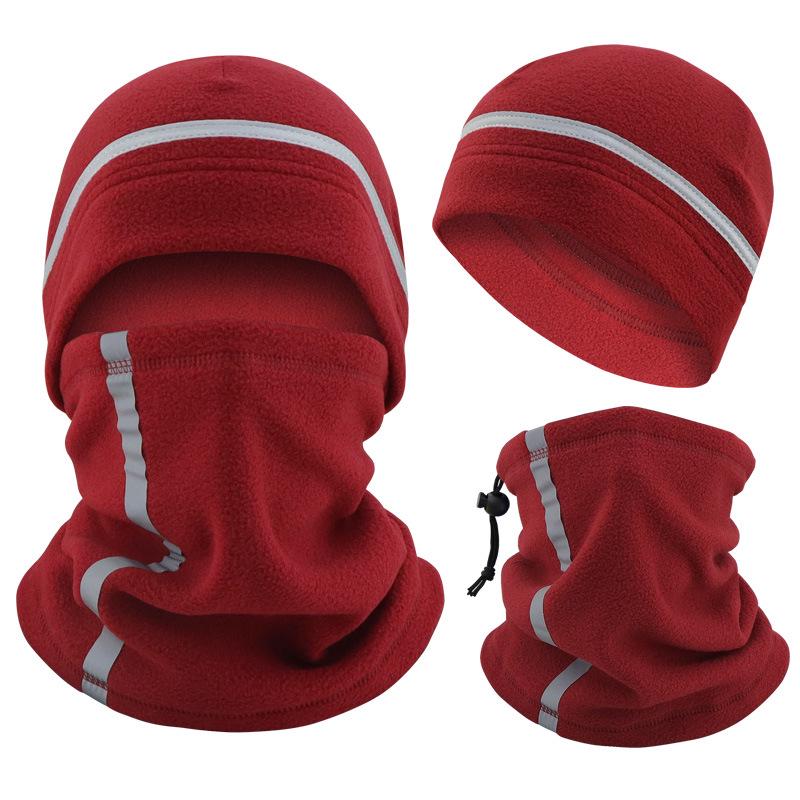 Reflective Warm Hat & Scarf Set for Autumn/Winter Cycling - Night Riding Cold Protection with Mask