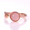 Neue Romantische Rose Gold Farbe Ring Frauen Solitaire Rosa Stein Prinzessin Party Finger Zubehör Mode Schmuck Ring Nettes Geschenk