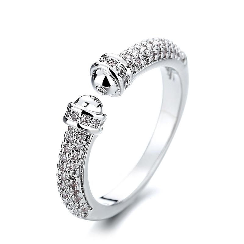 925 Sterling Silver HipHop Ring Open Adjustable Silver/Gold for Women Exquisite Student Girlfriend Jewelry Wedding Party GiftG
