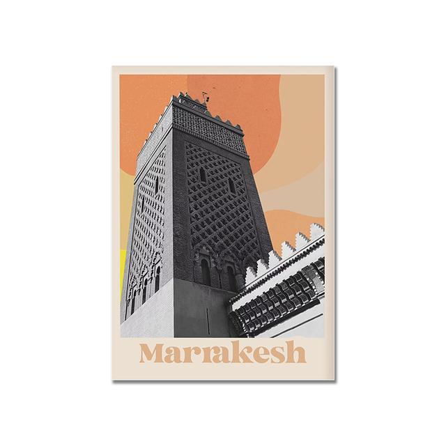 Boho plakat Nordic Travel płótno abstrakcyjne lato Marrakesz Ateny Mykonos Miami pastelowy drukowany obraz obraz ścienny wystrój domu