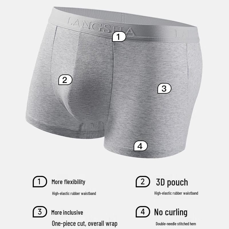 Langsha Men's Plus Size Cotton Boxer Briefs