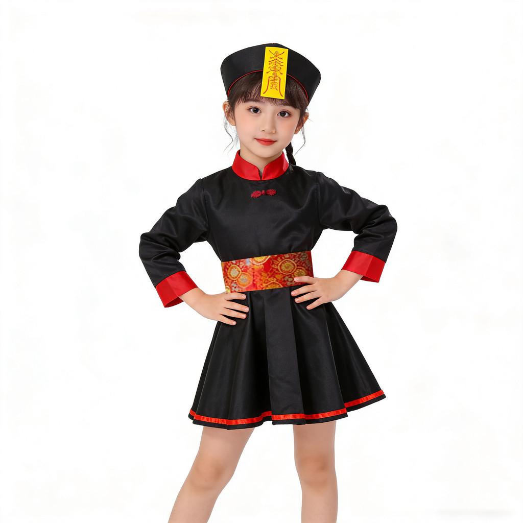 Chinese Dynasty Style Zombie Costume Set With Hat And Belt For Themed Events And Halloween