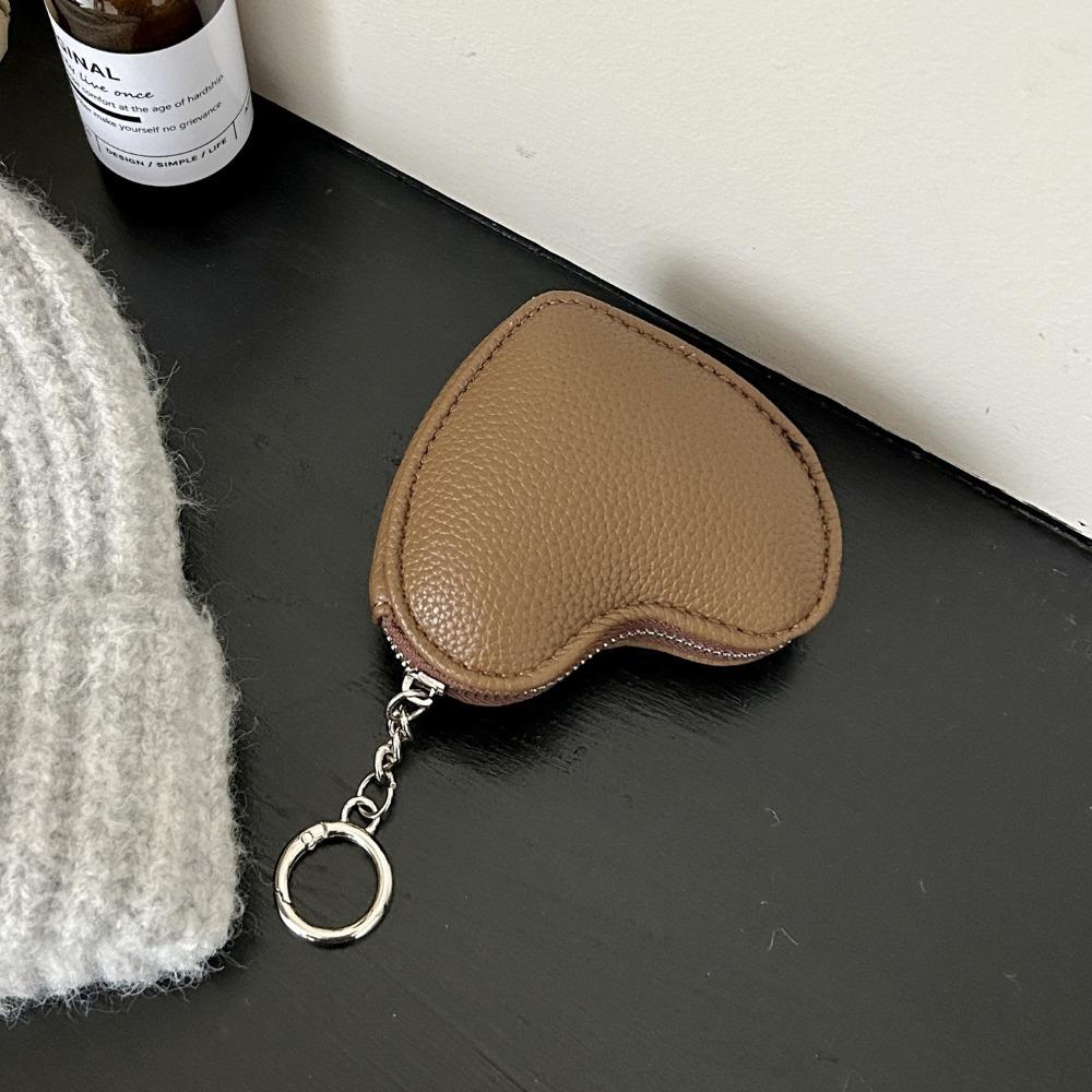 Pendant Heart Shape Wallet Zipper Cute Card Holder Change Bag PU Leather Coin Purse  Outdoor