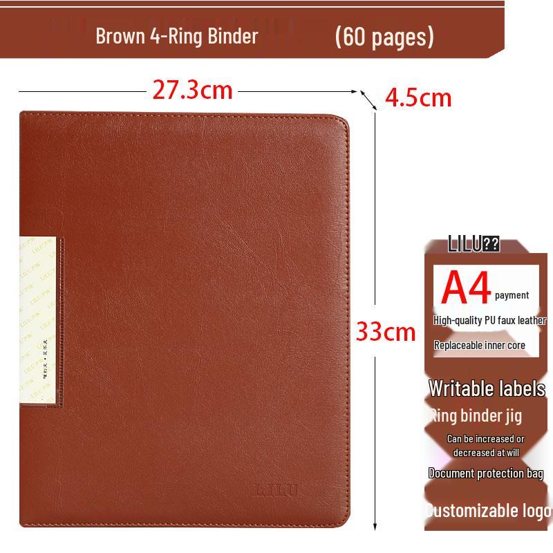 Transparent A4 Ring Binder: Black, Punchable, Photo Album, Contract Archive Folder