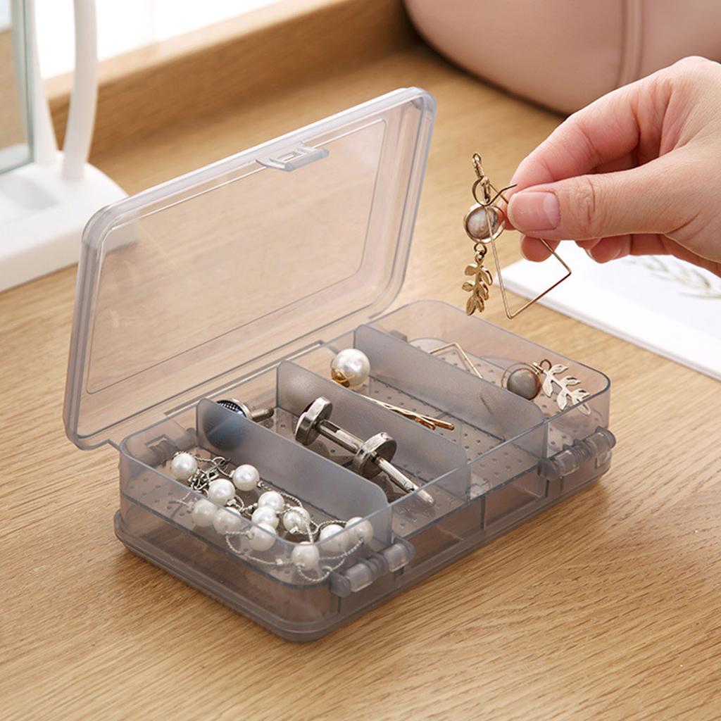Double Layer Jewelry Box Thicken Plastic Jewelry Storage Box Hanging Clear Jewelry Box Organizer for Earrings Necklaces