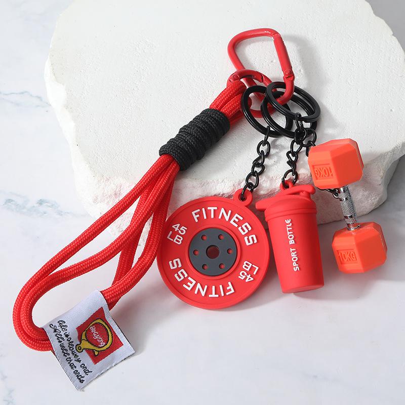 Creative DIY Mini Fitness Keychain: Detachable Dumbbell Pendant for Backpacks & Couples