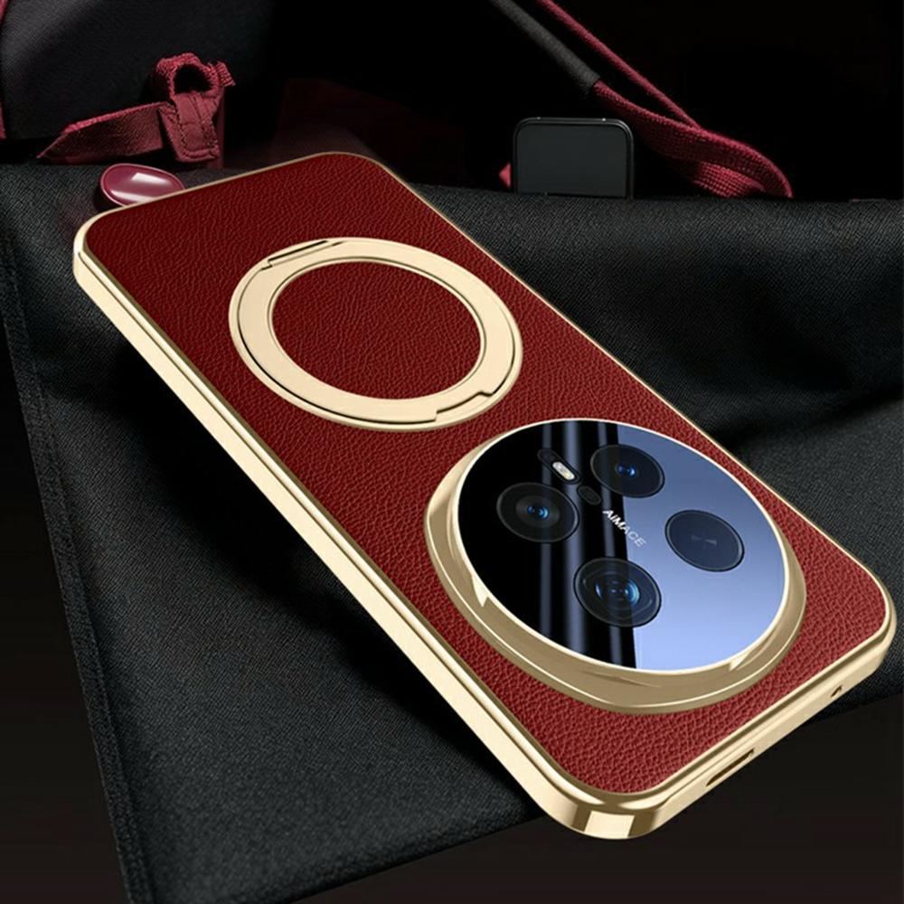 Pro Honor Magic8 Pro 5G Pouzdro Magnetický Otočný Stojan Kožené + PC + Akrylové Kryt Telefonu s Tvrzeným Sklem Zadní Displejová Fólie