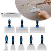 8 Piece Professional Stainless Steel Putty Scraper Set with Variety of Spatulas and Scraper Storage Box for Wall Projects