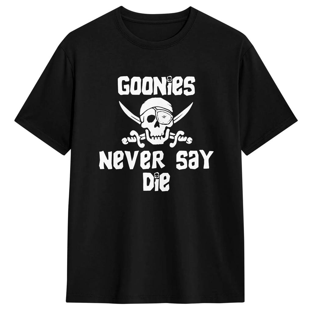 The Goonies Logo and Characters T-Shirts Men Women  Vintage 100% Cotton Tees Crew Neck Short Sleeve T Shirt Big Size Tops
