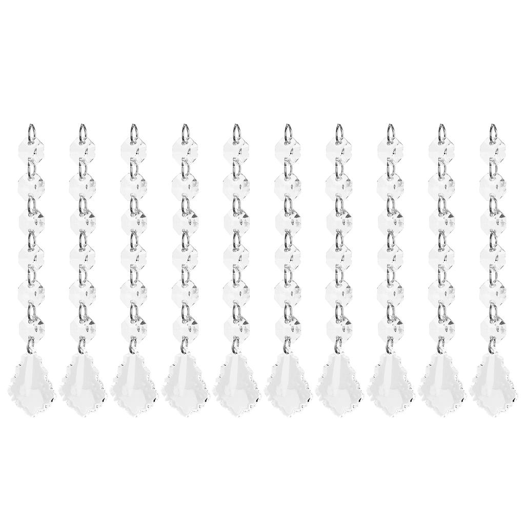 10PCS Acrylic Pendant 15cm Leaf Shape for Chandeliers Wedding Party Christmas Tree
