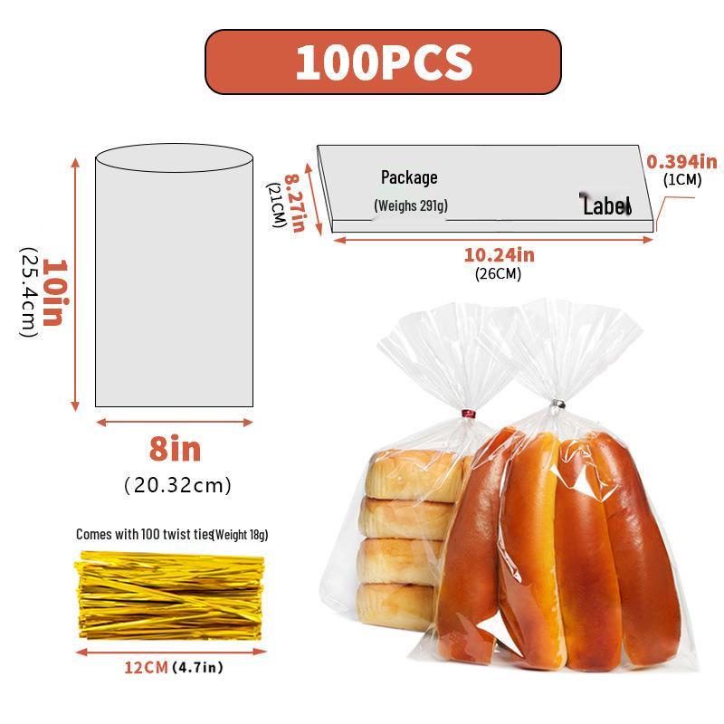 Clear Drawstring Packaging Bag for Cookies, Bread, Candy, and Baked Goods
