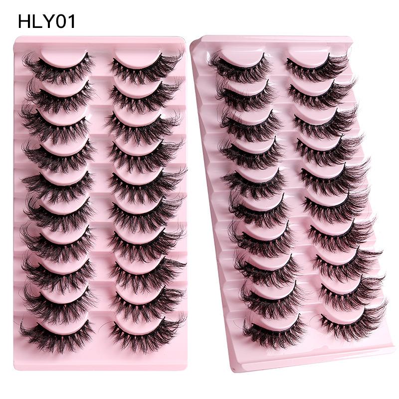 High Imitation Mink False Eyelashes, Multi-Layer Thick Crossed Eyelashes 8D Fluffy Eyelash