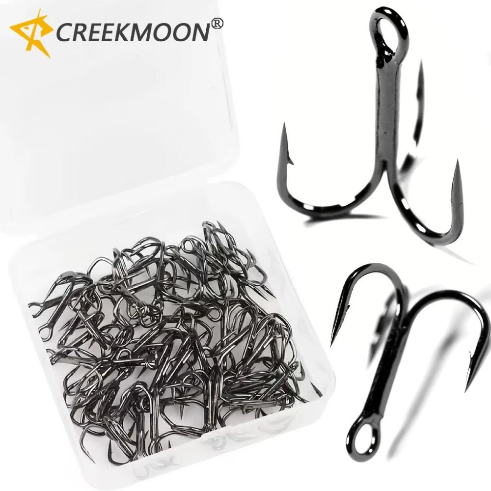 

100/50pcs/Box High Carbon Treble Fish Hook Super Sharp Solid Size 5/0#-12# Triple Barbed Steel Fishing Lure Jigging Fishing Hook 260319 100pcs-No.12