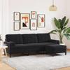 VidaXL 3-seater Sofa with Footrest Black 210 Cm Velvet, Sofa, Living Room Sofa, 3-seater Velvet Sofa, Sofa 3278282