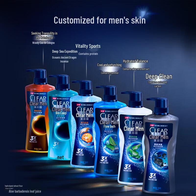 Clear Men Balancing Oil Control Cooling Shower Gel Set