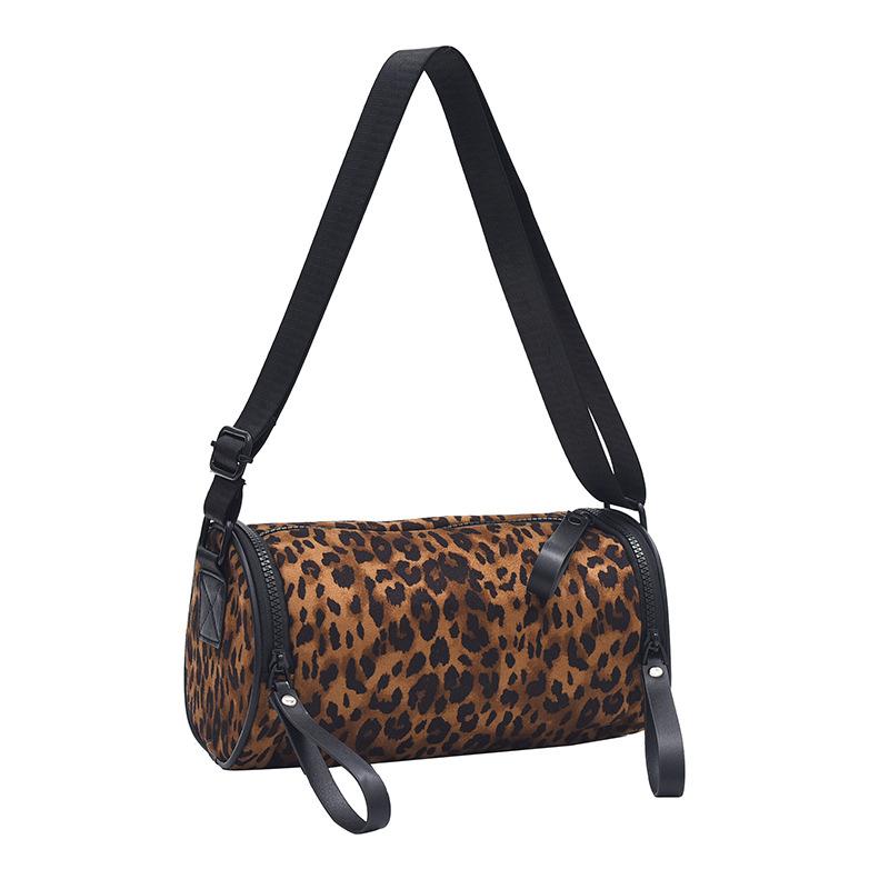 

Trendy Chic And Leopard Pattern Cylindrical Pillow Bag For Children Fashion коричневий