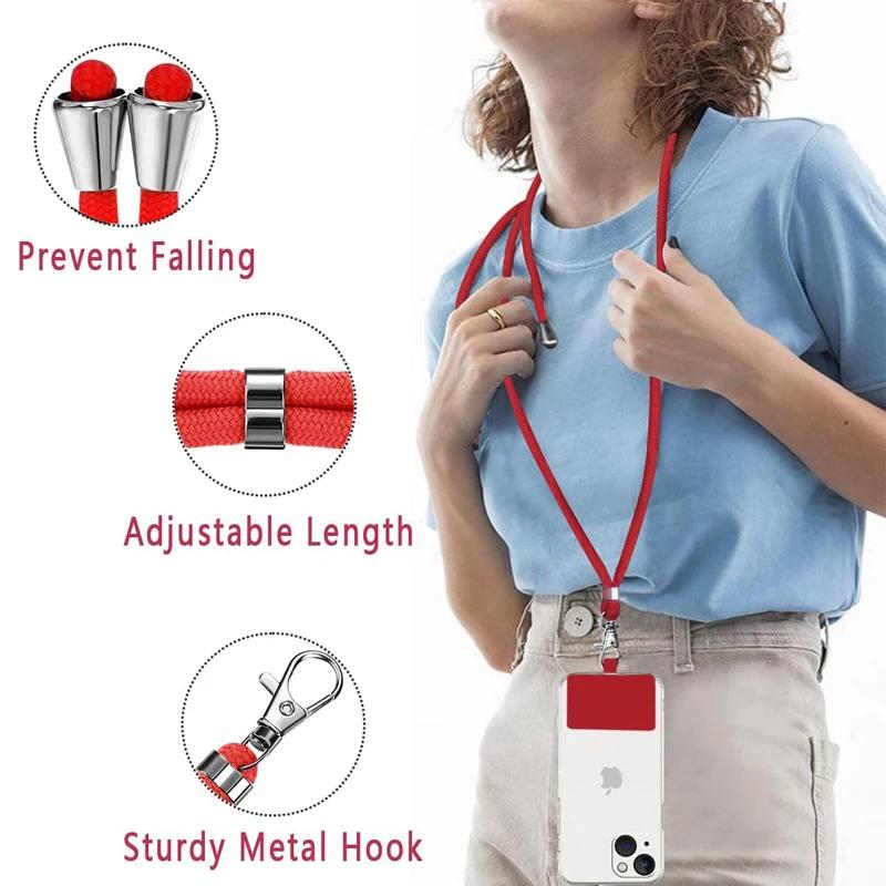 2 Stück Universelles Verstellbares Handy-Lanyard-Band Handy-Hängeseil Nackenbänder Anti-Verlust-Lanyards Handyzubehör