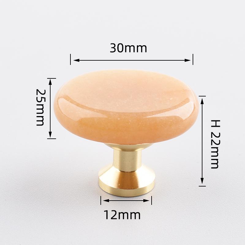 30×20mmSmall Oval Furniture Handle Brass Jewelry Box Drawer Door Knob Cupboard Dressing Cabinet Pulls Crystal Agate Stone Handle
