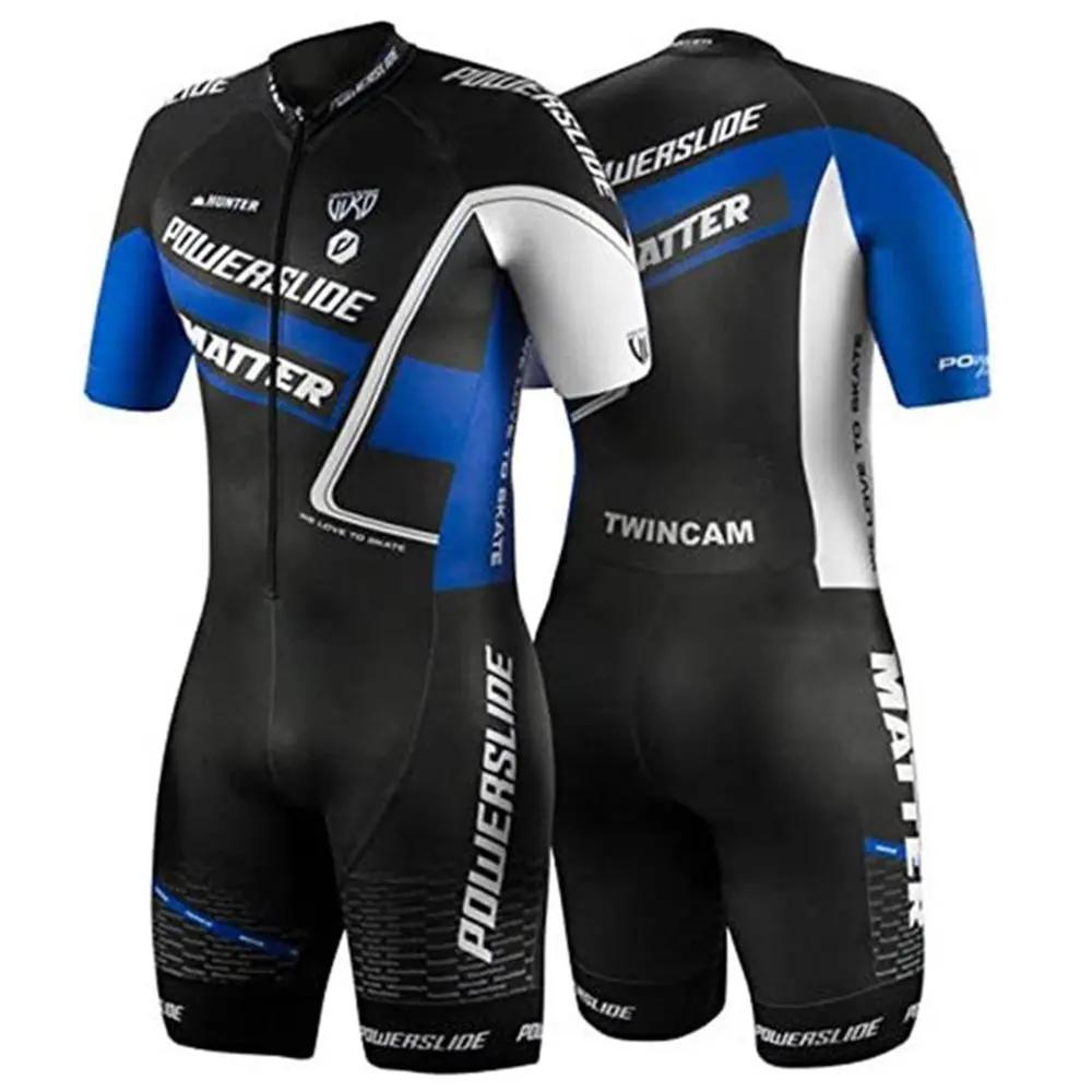 2026 Powerslide Mens Long Cycling Triathlon Racing Suit Speed Inline Roller Skate Skinsuit Fast Skats Mtb Roller Skating Jumpsuit Set