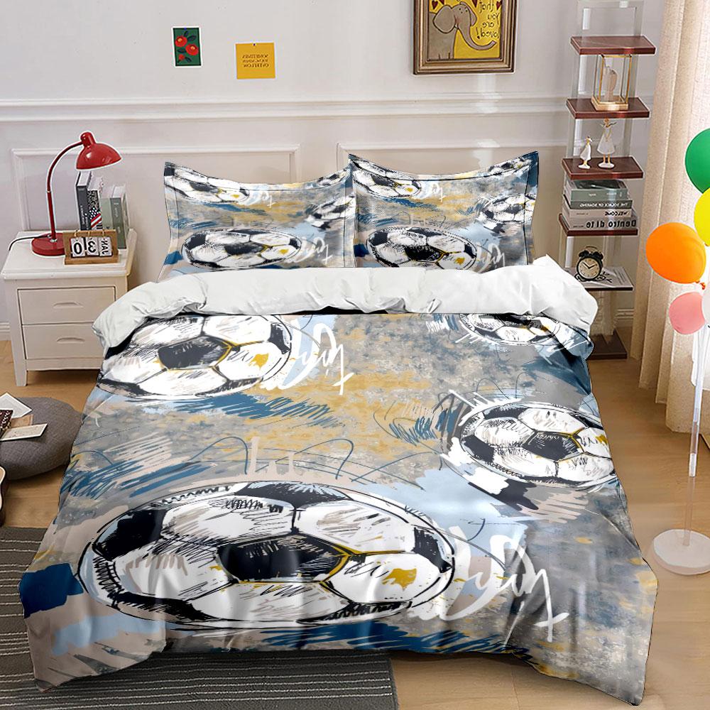 

Soccer balls with scribbles. Bedding sets Duvet cover sets Duvet covers Pillowcases(1 * Duvet Cover 2 * Pillowcases, without duvet insert) 135x200cm