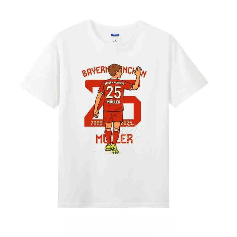 

2025 Thomas Muller Says Goodbye To Fans Commemorative Short-sleeved T-shirt Germany Team Pure Cotton Men and Women 4XL