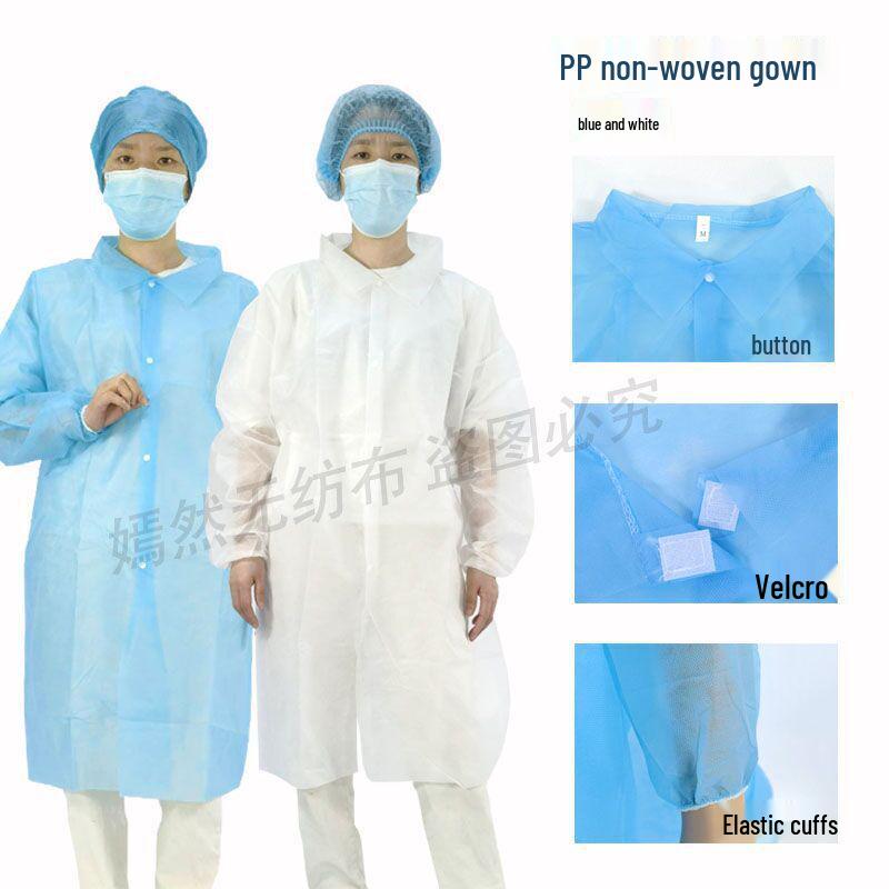 Thickened Disposable Work Suit Set: Dustproof and Isolation Gown with Lab Coat
