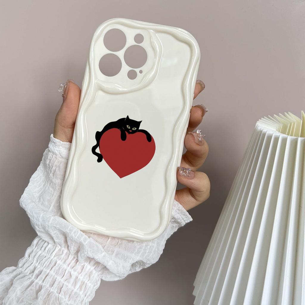 LZ8 Cartoon Cat Cute Art Clear Soft Wave Phone Cases for iPhone 15 13 Pro Max 12 Mini 14 8 Plus XS Max XR 6 Protection Back Cover
