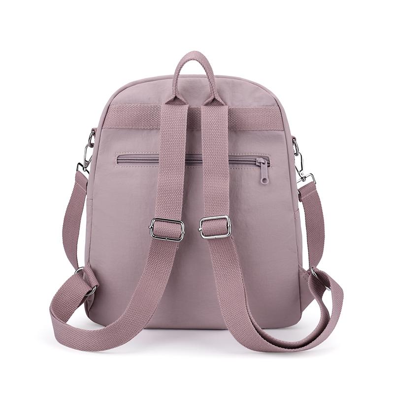 Einfarbiger Damenrucksack Große Kapazität Reiserucksack Leichte Nylontasche