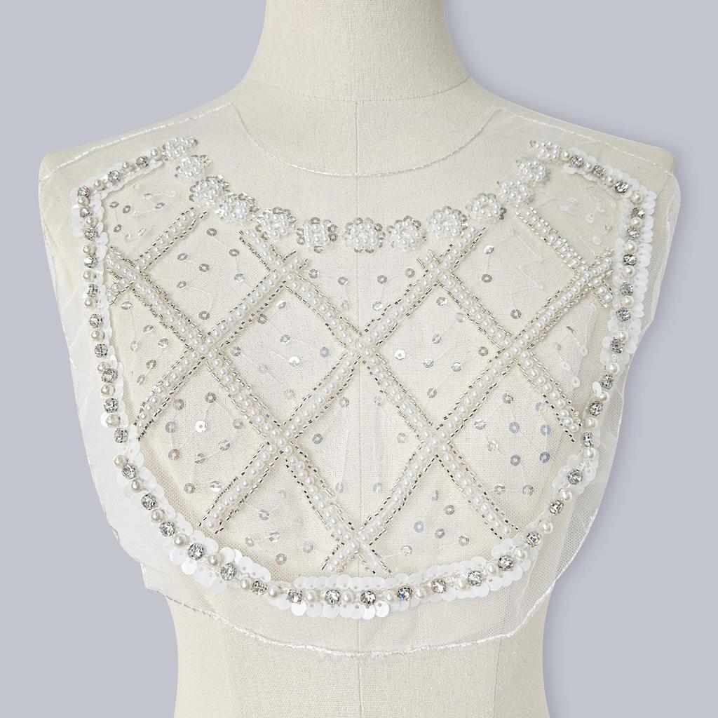 V-Neck Floral Beaded Lace Mesh Lingerie Dress Sweater