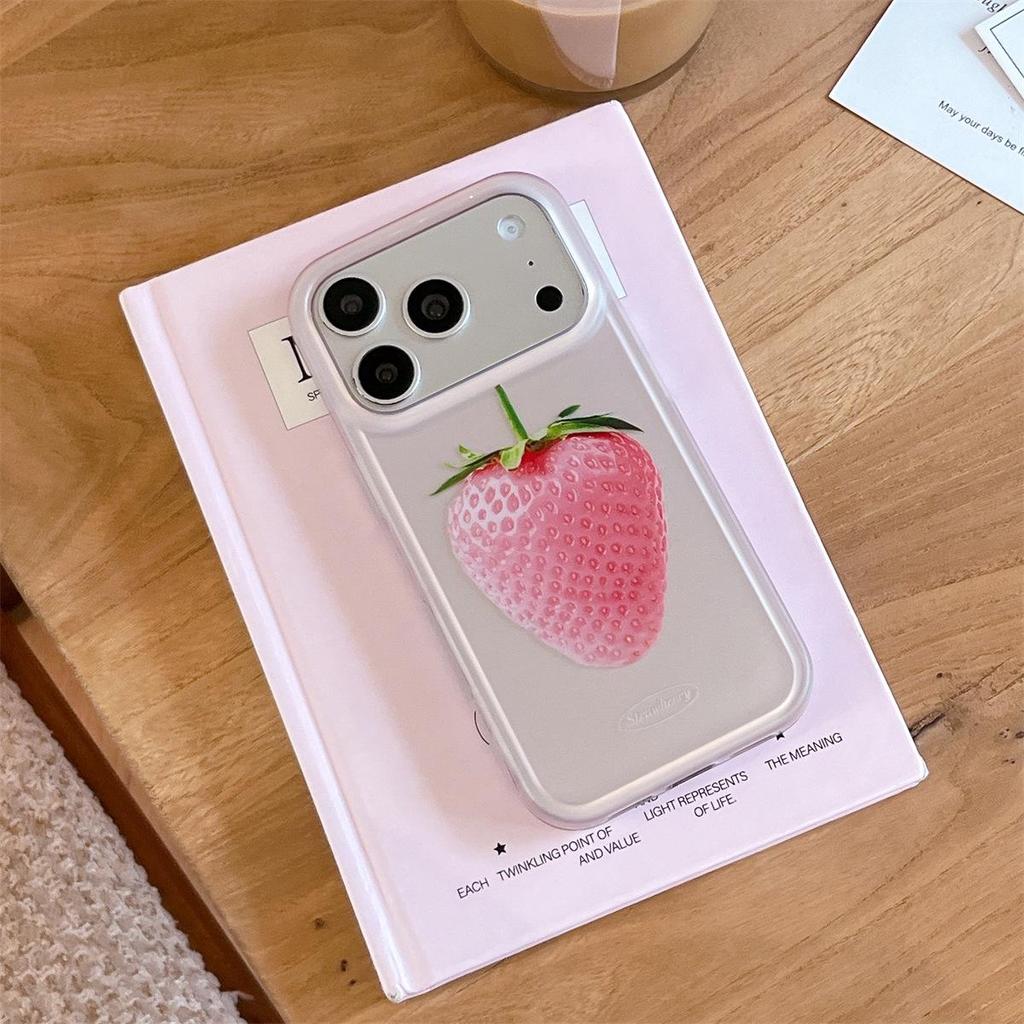 Premium Dual-Layer Strawberry Apple iPhone 14/13 & Apple 17/16/15 Pro Max Drop-Proof Case