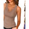 Solid Color U-neck Sleeveless Slim Fit Top Pure Color U Neck Sleeveless Tops Women