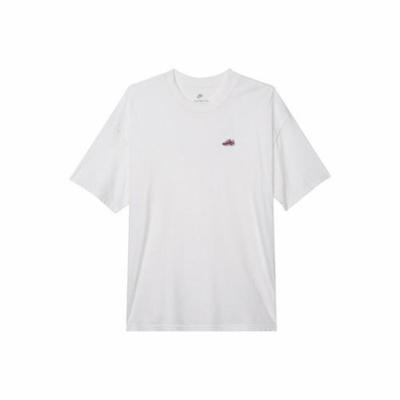 Einfarbiges Rundhals-Pullover-Kurzarm-T-Shirt für Herren in Weiß FQ3763-100