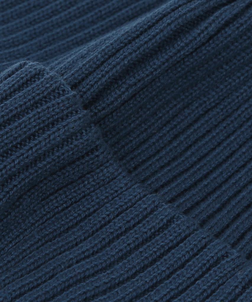 Eondeokeonteulol All-Season Thin Long Beanie Cotton Knit Unisex Logo Beanie Hat Beanie / Sports Crew / D Indigo