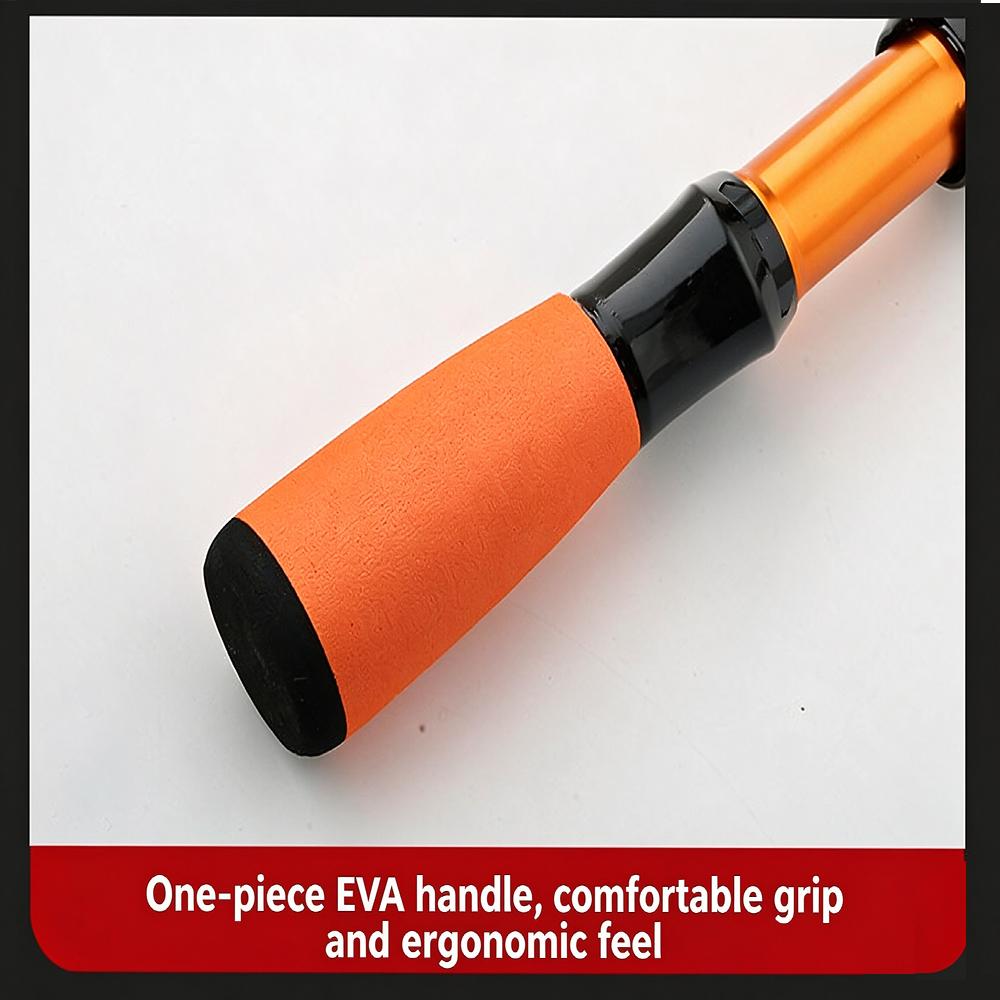 Stijlvolle Oranje Draagbare Telescopische Carbon Vaste Hengel met Comfortabel EVA Handvat voor Alle Wateren Perfect Cadeau voor Vrouwen en Meisjes