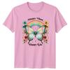 Happy Mind Happy Life Unisexs TShirt Butterfly Floral Nature Wellness
