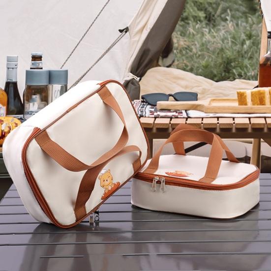 Tepelně izolovaná taška Design s dvojitou rukojetí Kuchyňské potřeby Oxford Hadřík Piknik Turistika Tepelně izolovaná taška na oběd Pohodlná