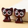 Rosewood Starry-Eyed Cat Keychain Charm - Creative Wood Carving Pendant for Phone and Bag Accessory