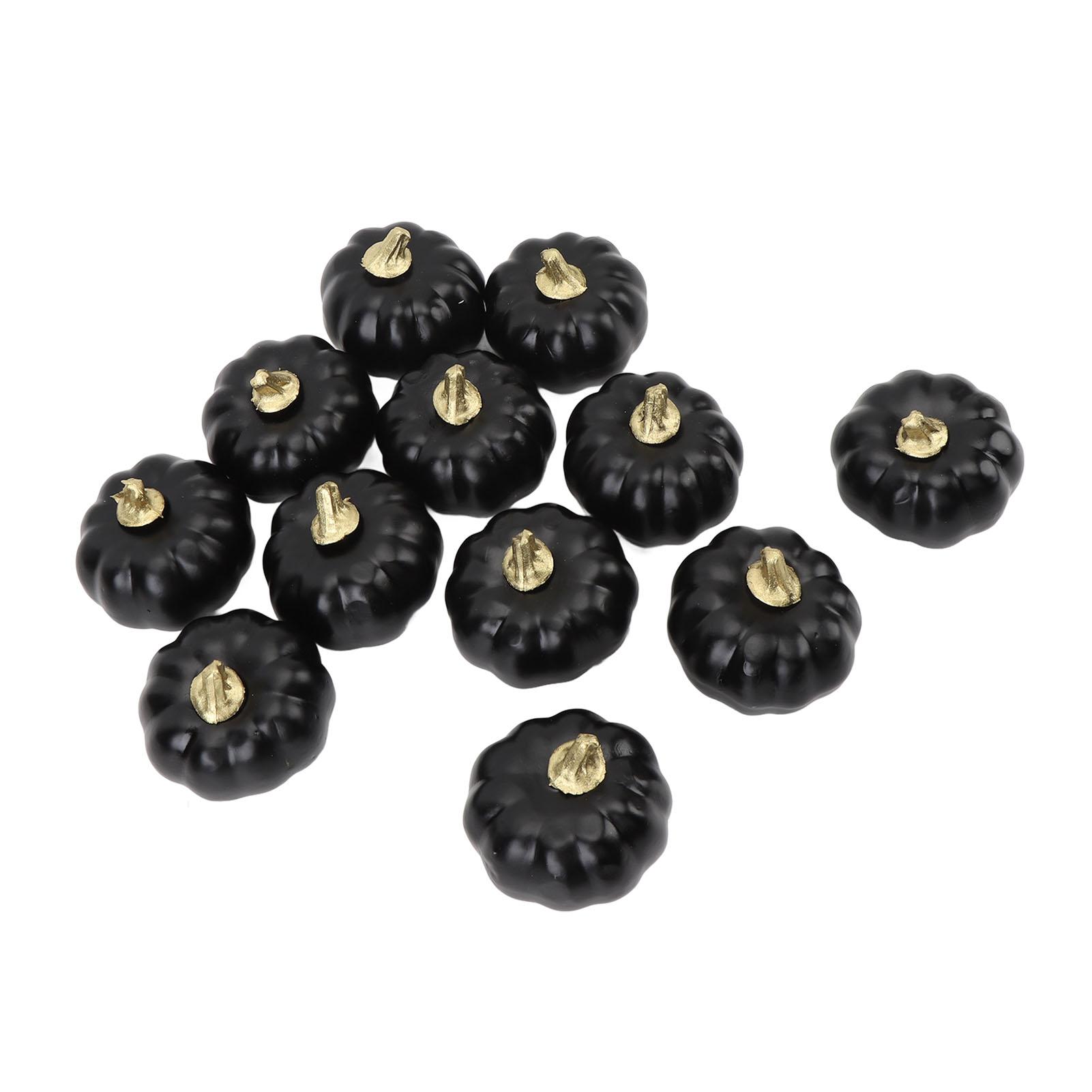 

12 шт. Пенопластовые тыквы, декорации, Искусственный пенопластовый декор тыквы, Осенняя декоративная тыква для нейл-арта чёрный