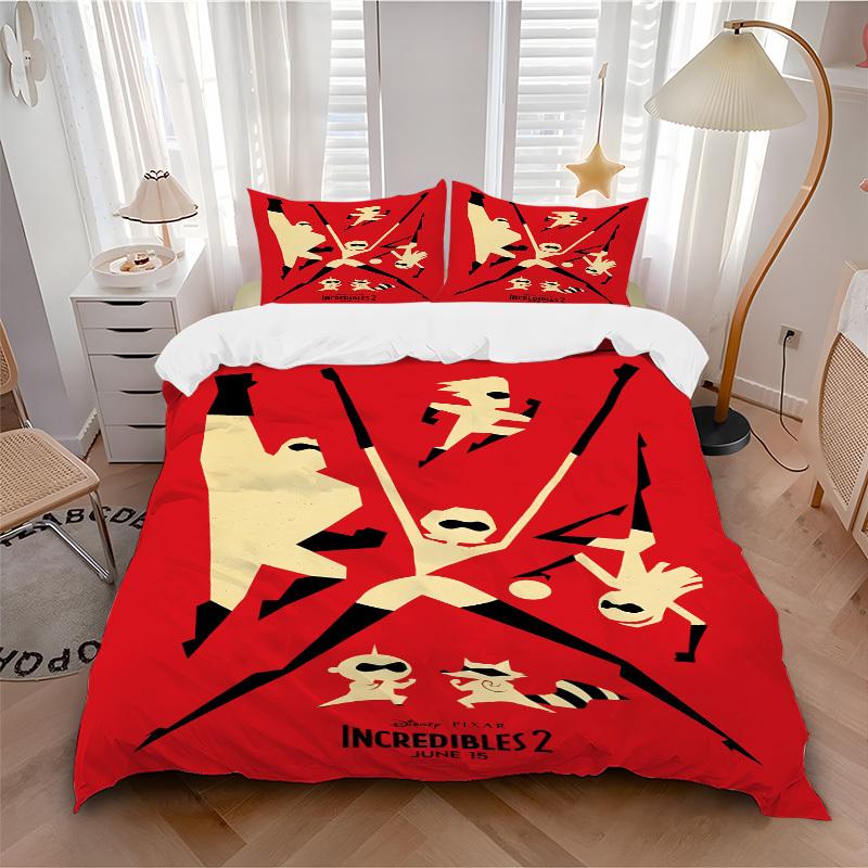 

3pcs The Incredibles 1 Cover+2 Pillowcases, Pillow Inserts Not Included, Machine Washable, All-Season Use, Teen and Adult Rooms106 135x200cm