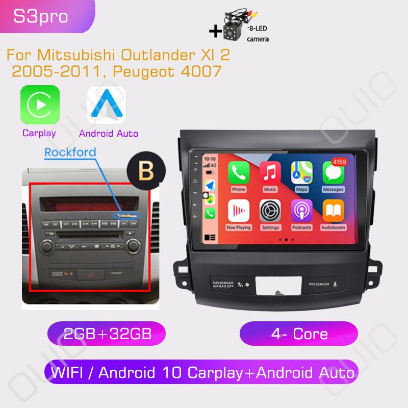 2din Android10 Car Radio Multimedia Carplay Auto GPS Navigation For Mitsubishi Outlander Xl 2 2005-2011 For Citroen C-Crosser