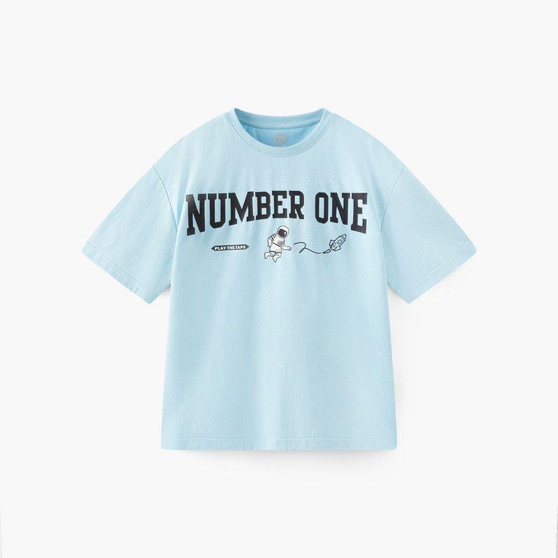 [Choose 3 Pieces from 179] Mqd Children's Short-Sleeved T-Shirt Summer Boys and Girls Color-Blocking Printed Loose T-Shirt