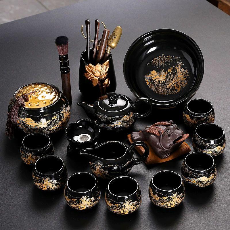 Qianyu Frosted Ceramic Kung Fu Tea Set