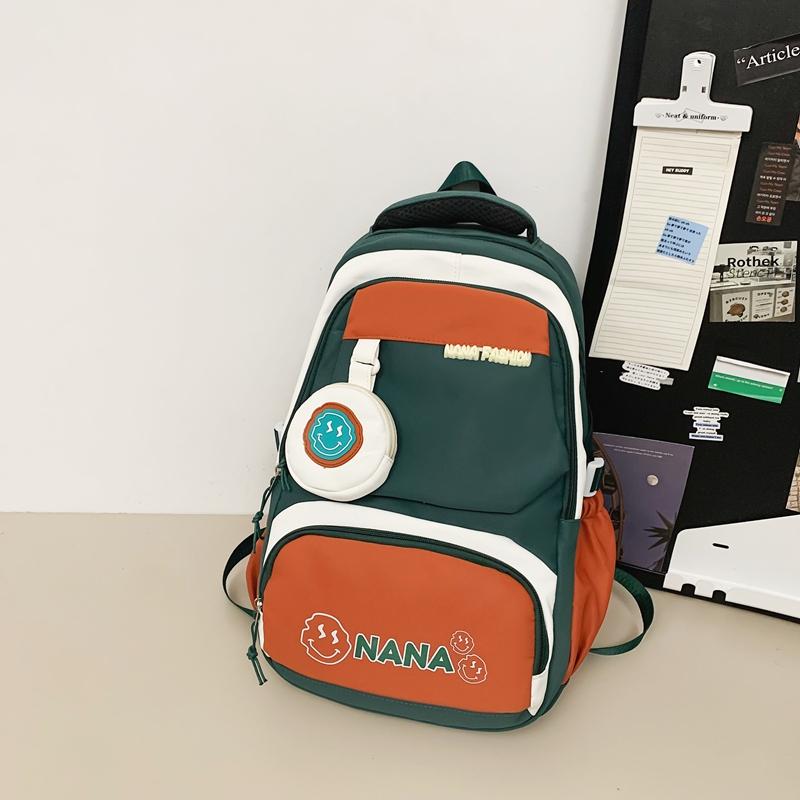 Студенческий школьный рюкзак женский цветной блок рюкзак мужской большой емкости — фото 15