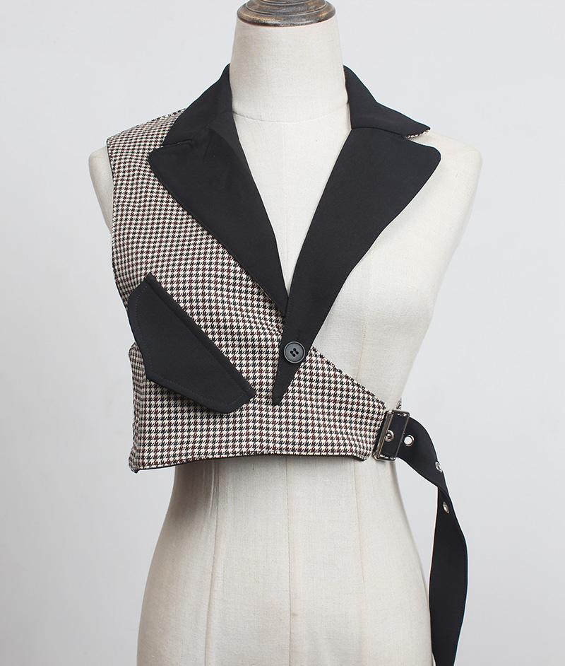 

2025 Asymmetrical Design Punk Techwear Suit Vest Women Korean Fashion Sleeveless Blazer Adjustable Casual Waistcoat One Size