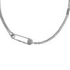 Necklace With Iconic Safety Pin And Engraved Logo Tag Women Necklace Silver 10202561A006203J030