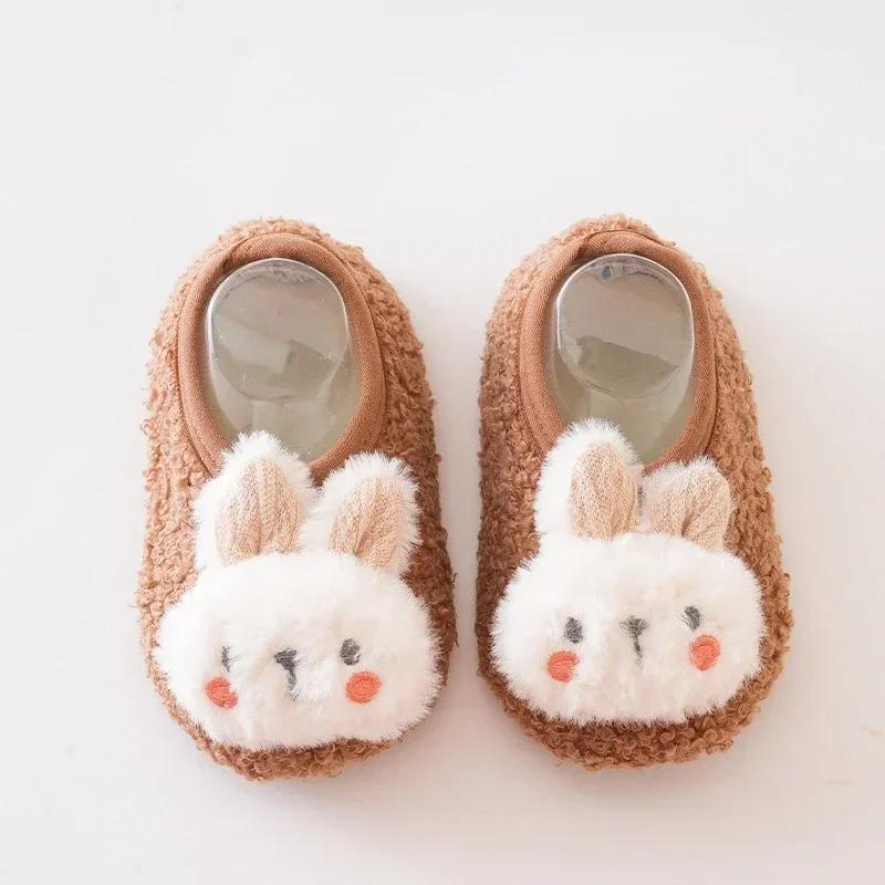 Winter Warm Baby Slippers Toddler Plush Floor Sock Shoes Boys Girl Children Soft Anti-slip Walking Shoes Indoor Home Kids Shoes