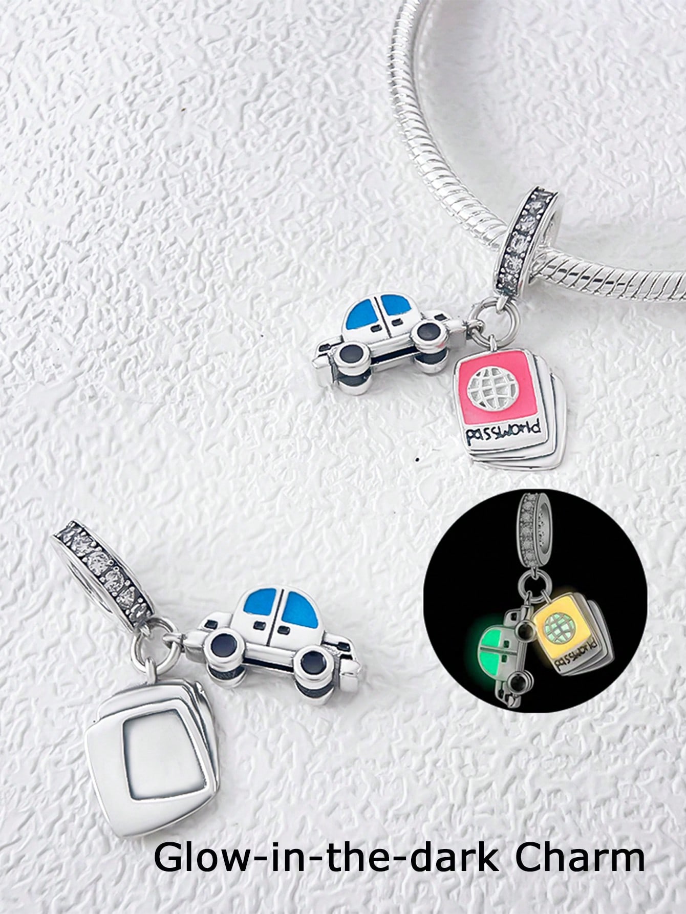 Посеребренные Оригинальные Шармы Багаж для Путешествий Камера Бусины Подходят для Браслета Женские Украшения Подарок