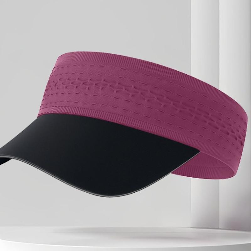 

New Sport Outdoor Sunscreen Hat Women s Hat Double Layered Breathable Hole Anti Sweating Headband Empty Top Hat One Size фіолетовий