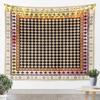 Modern Geometric Tapestry Brown Patchwork Texture Retro Wall Art for Living Room Bedroom Modern Art Wall Hanging Blanket Luxury